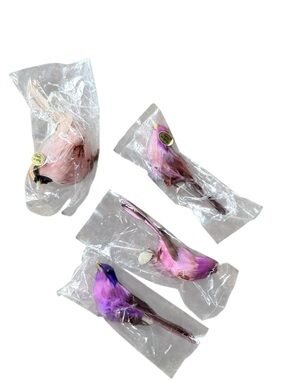 Lot of 4 purple vintage crafting birds